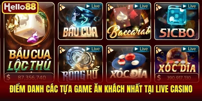 Điểm danh các tựa game ăn khách nhất tại live casino